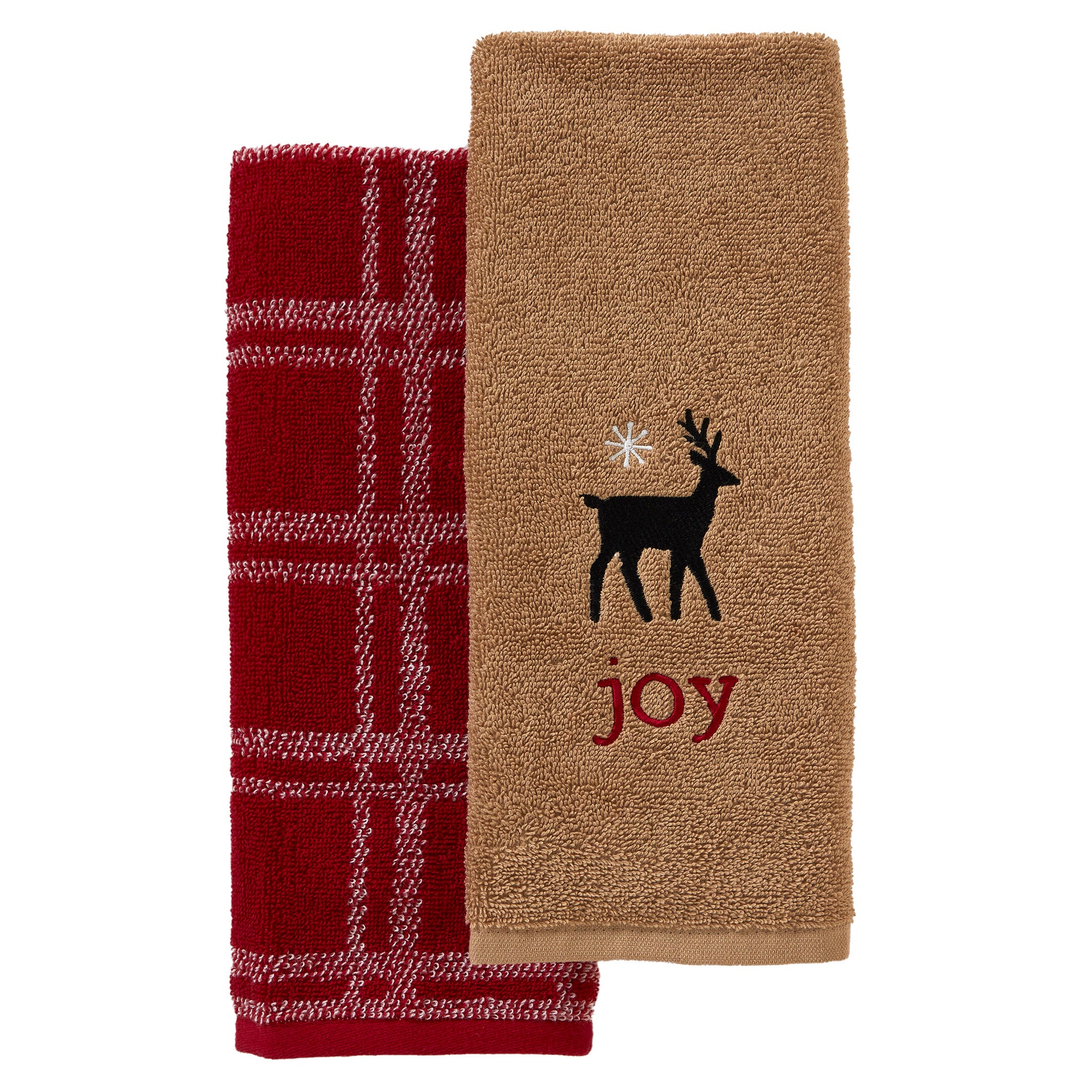 Red patterned hand discount towels