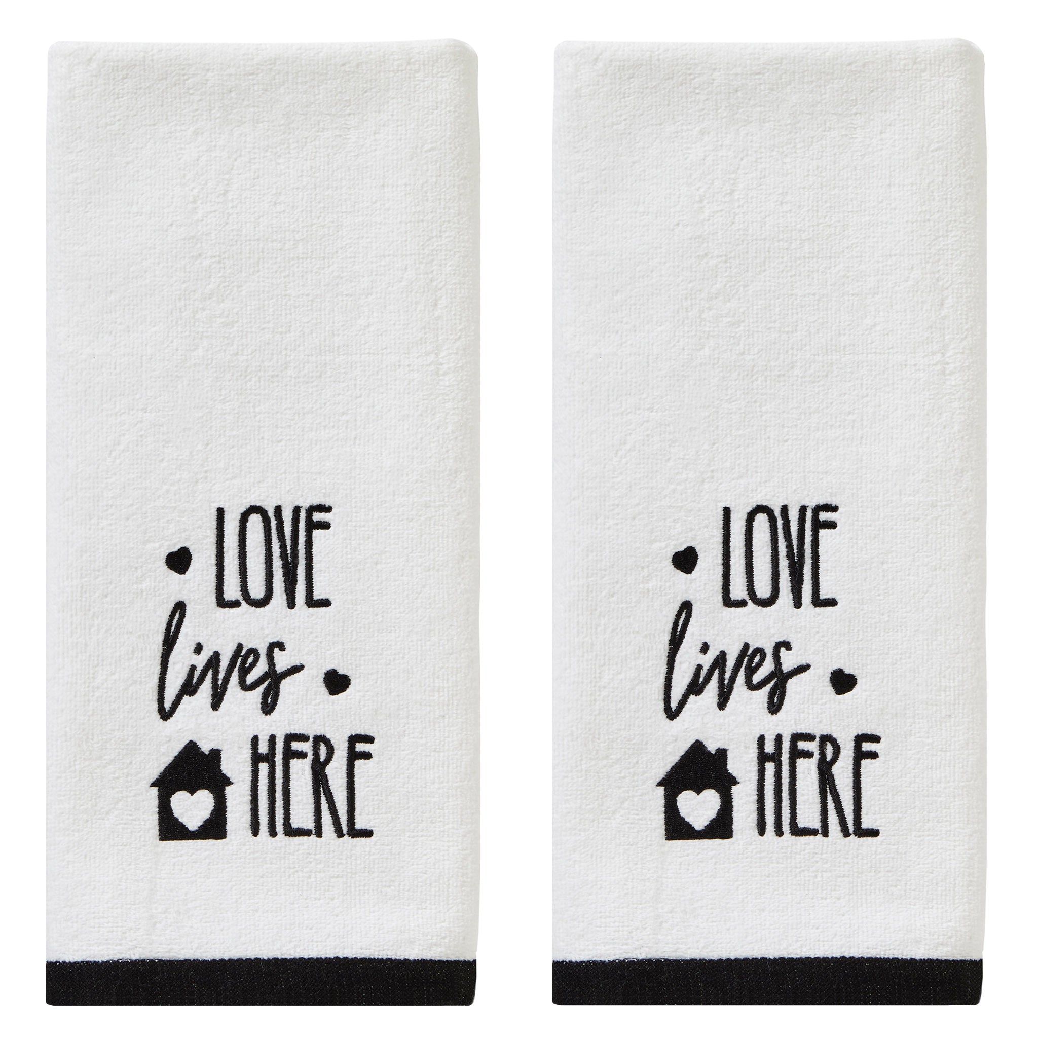 Home Collection Black Cotton Hand Towels, 16x25 in.