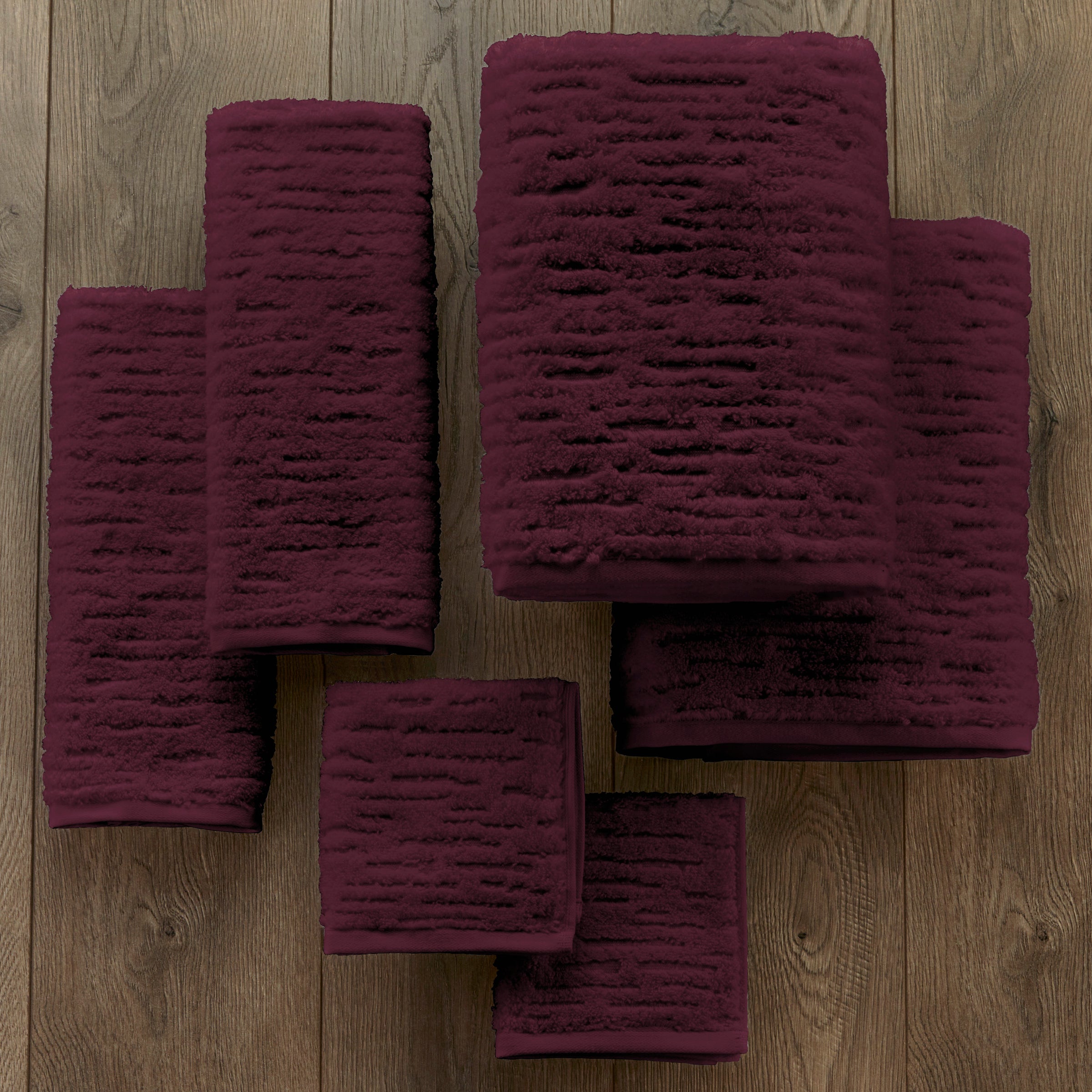 CloudSoft Cotton Luxury 6-Piece Towel Set, Bordeaux