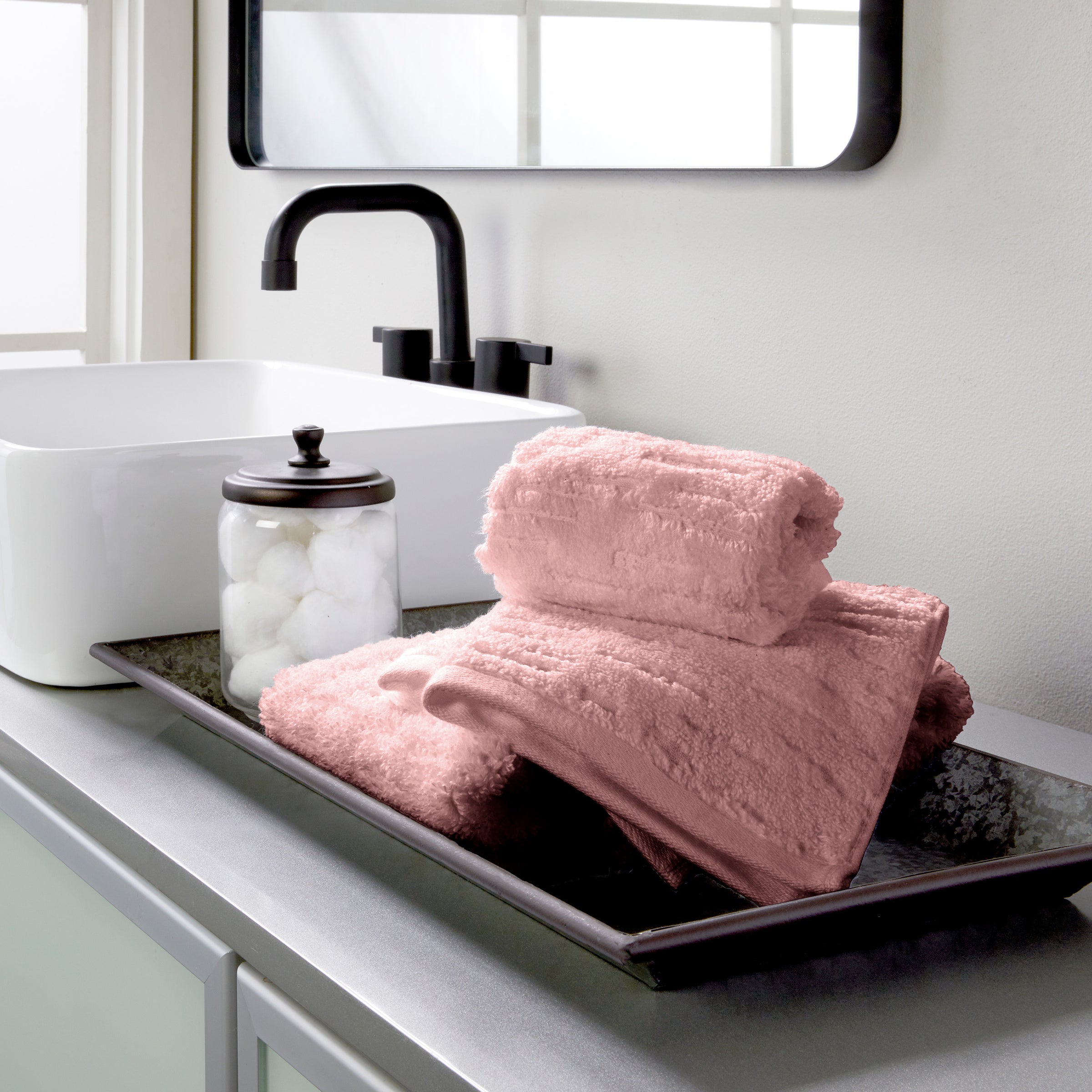 CloudSoft Cotton Luxury 2-Piece Hand Towel Set, Blush