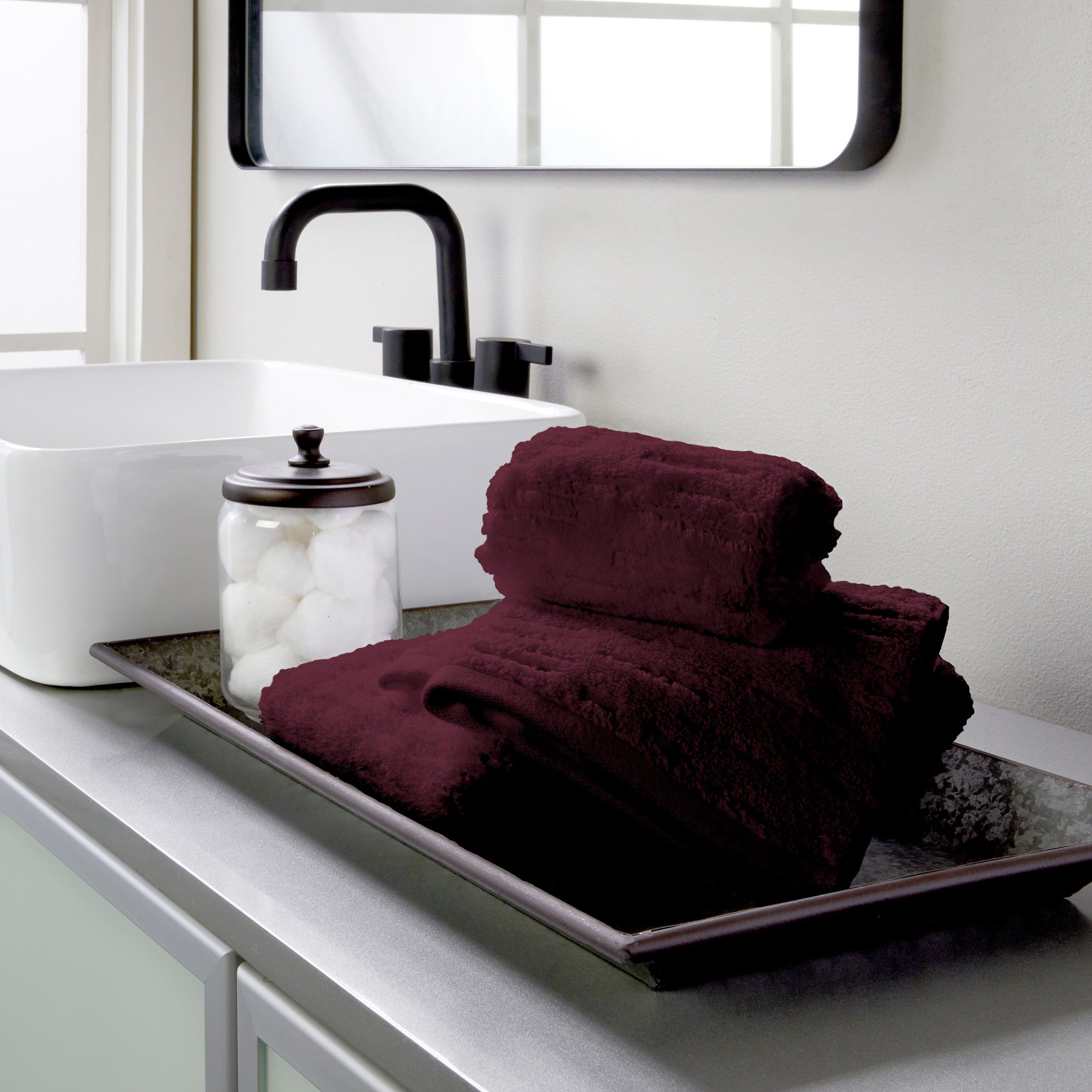 CloudSoft Cotton Luxury 6-Piece Towel Set, Bordeaux