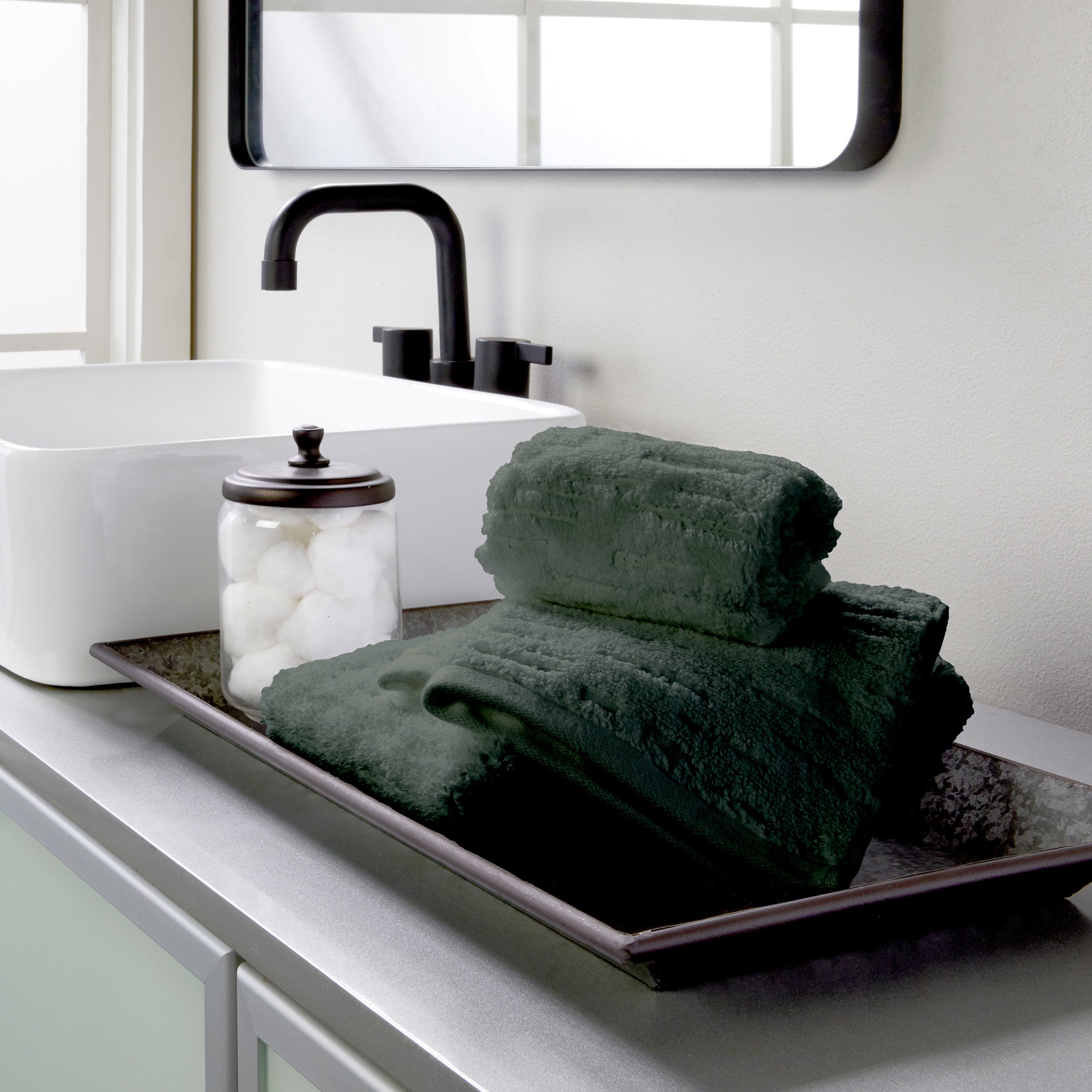 CloudSoft Cotton Luxury 6-Piece Towel Set, Green Pine