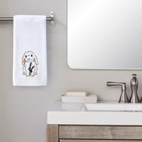 Bunny Lop 2-Piece Hand Towel Set, White