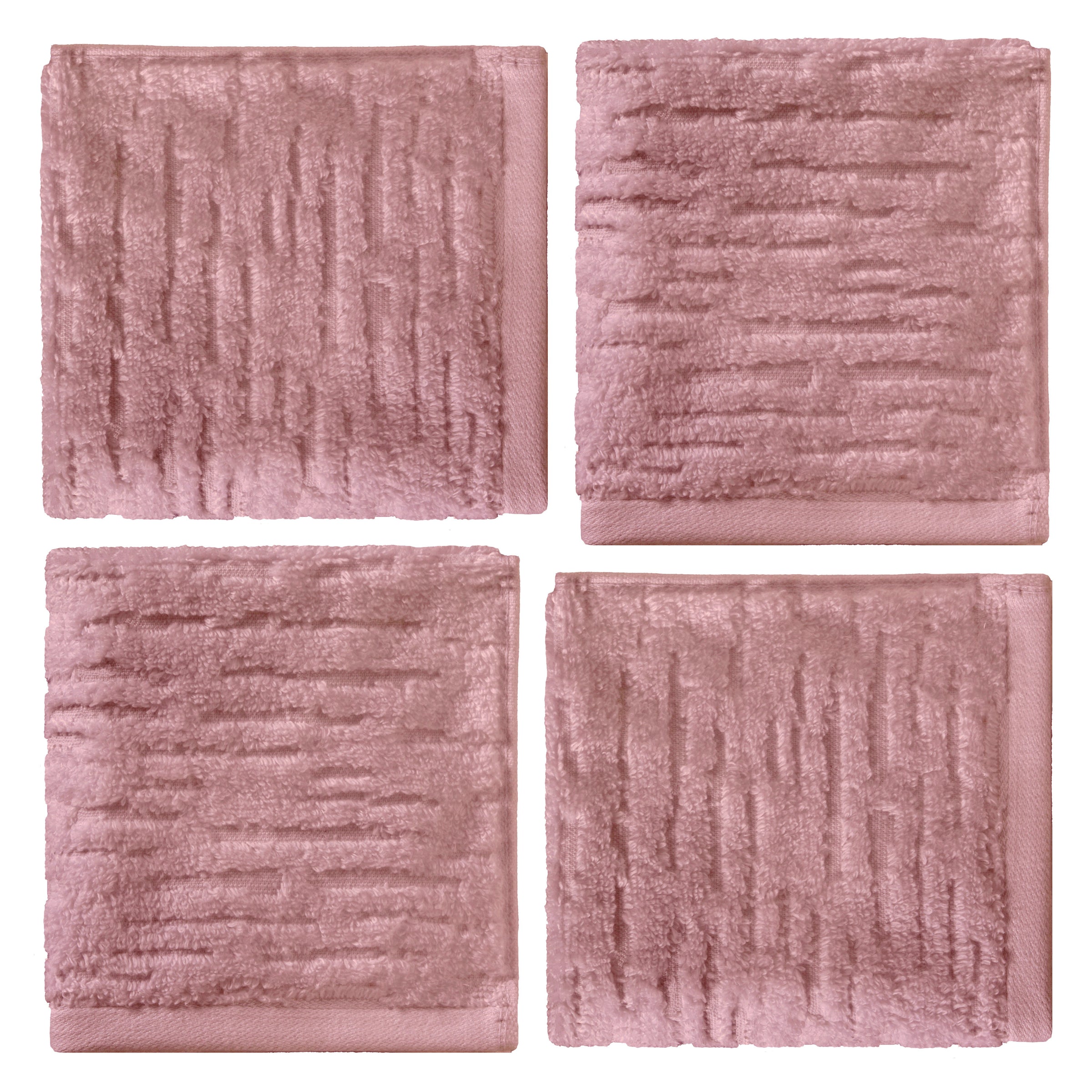 CloudSoft Cotton Luxury 4-Piece Washcloth Set, Blush