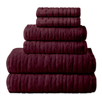 CloudSoft Cotton Luxury 6-Piece Towel Set, Bordeaux
