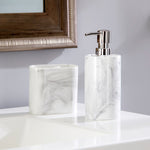 Marble Swirl Toothbrush Holder, White/Gray