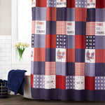 Americana Patchwork Fabric Shower Curtain, Multi