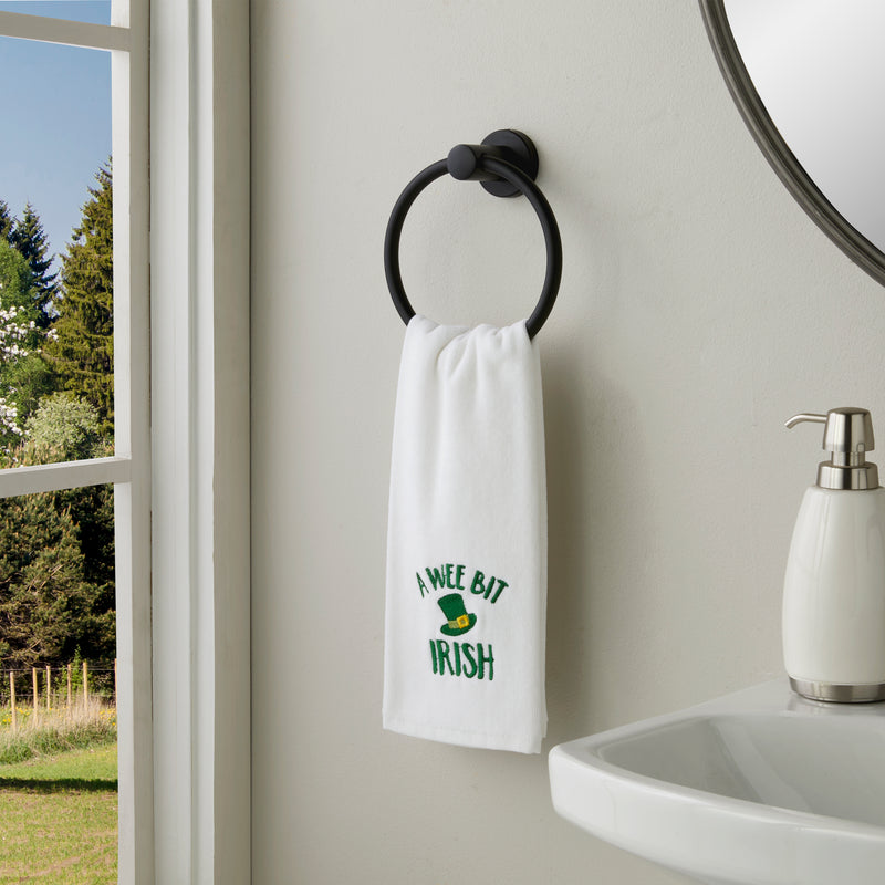 A Wee Bit Irish 2-Piece Hand Towel Set, White