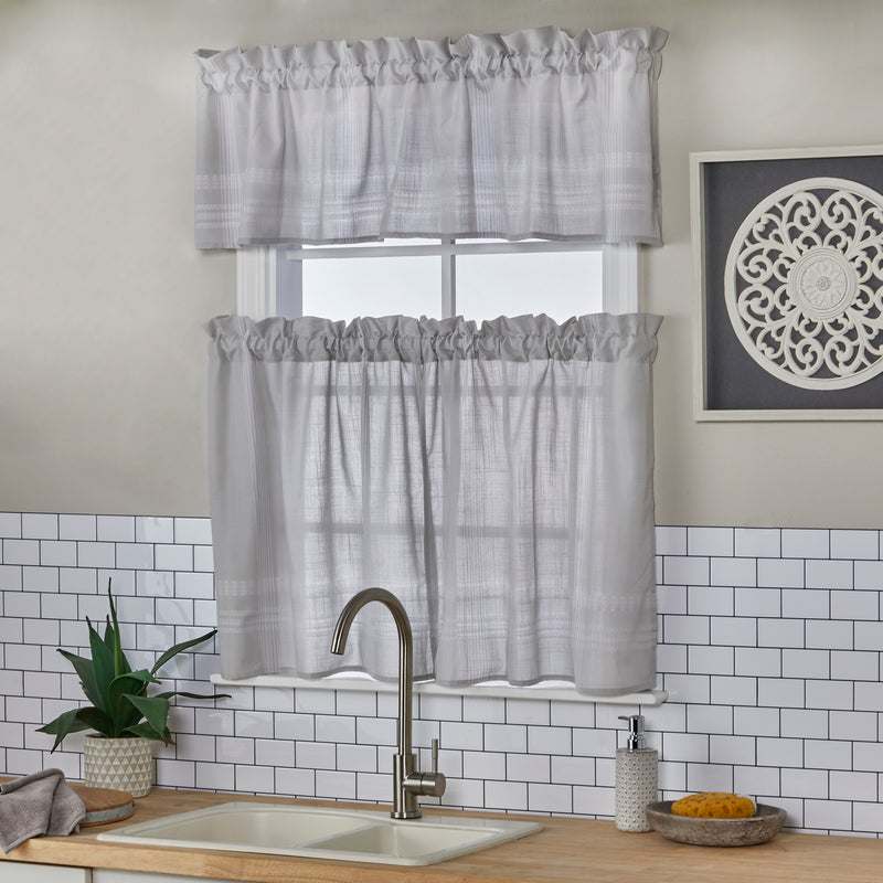 Adelyn Window Valance, Gray, 58" x 13"