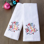 All Is Bright 2-Piece Hand Towel Set, White