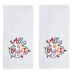 All Is Bright 2-Piece Hand Towel Set, White