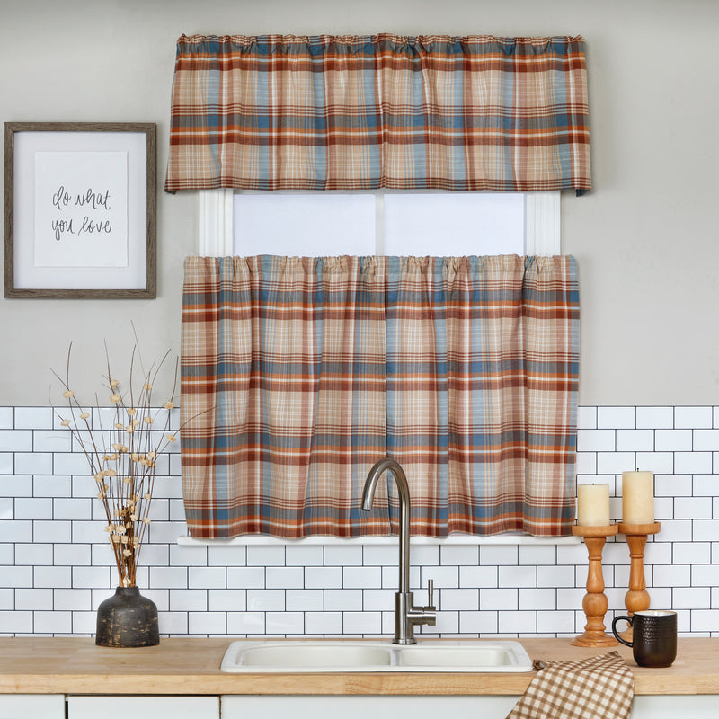 Amber Plaid Window Valance, Multi, 58" x 13"