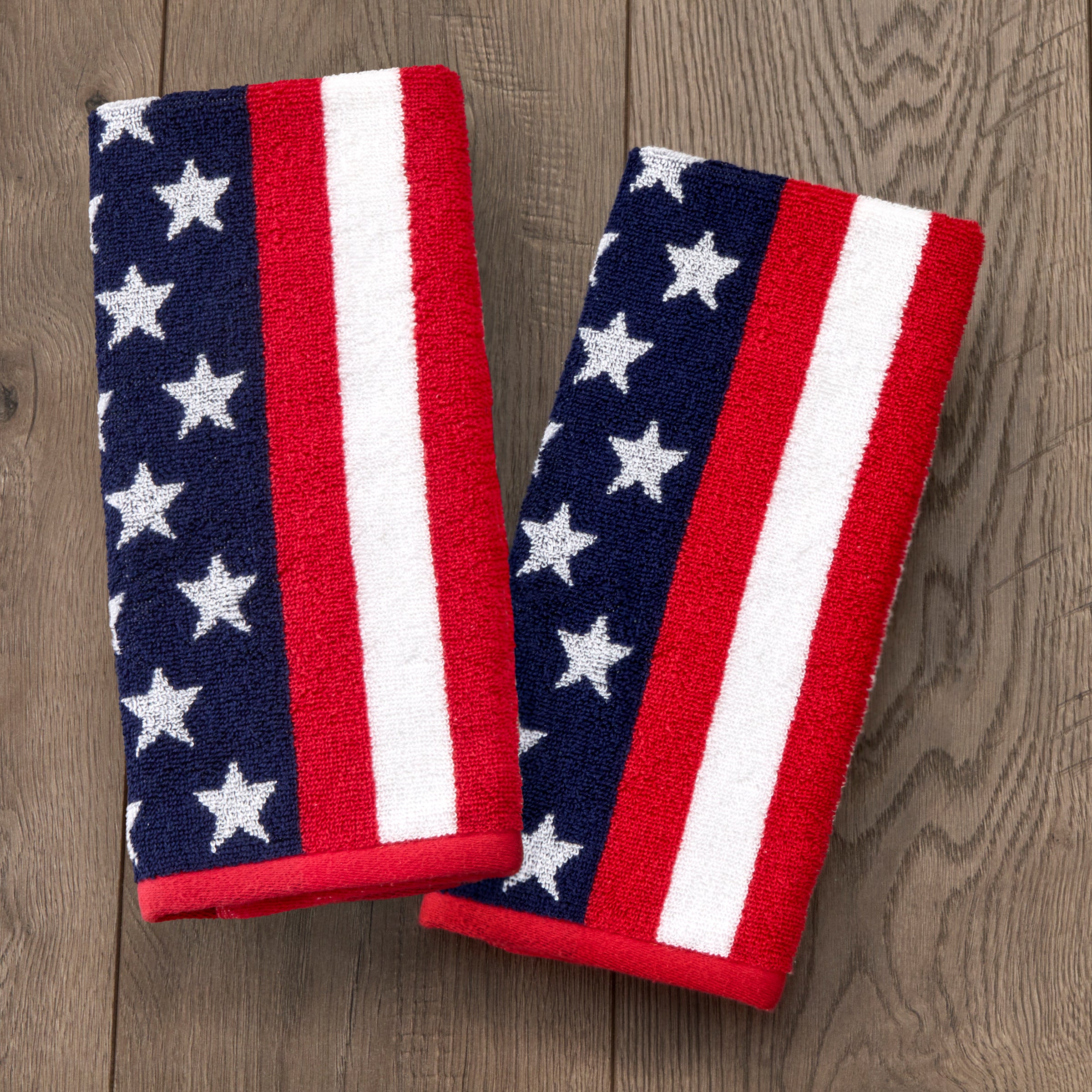 American Flag Jacquard Reversible 2-Piece Hand Towel Set, Multi