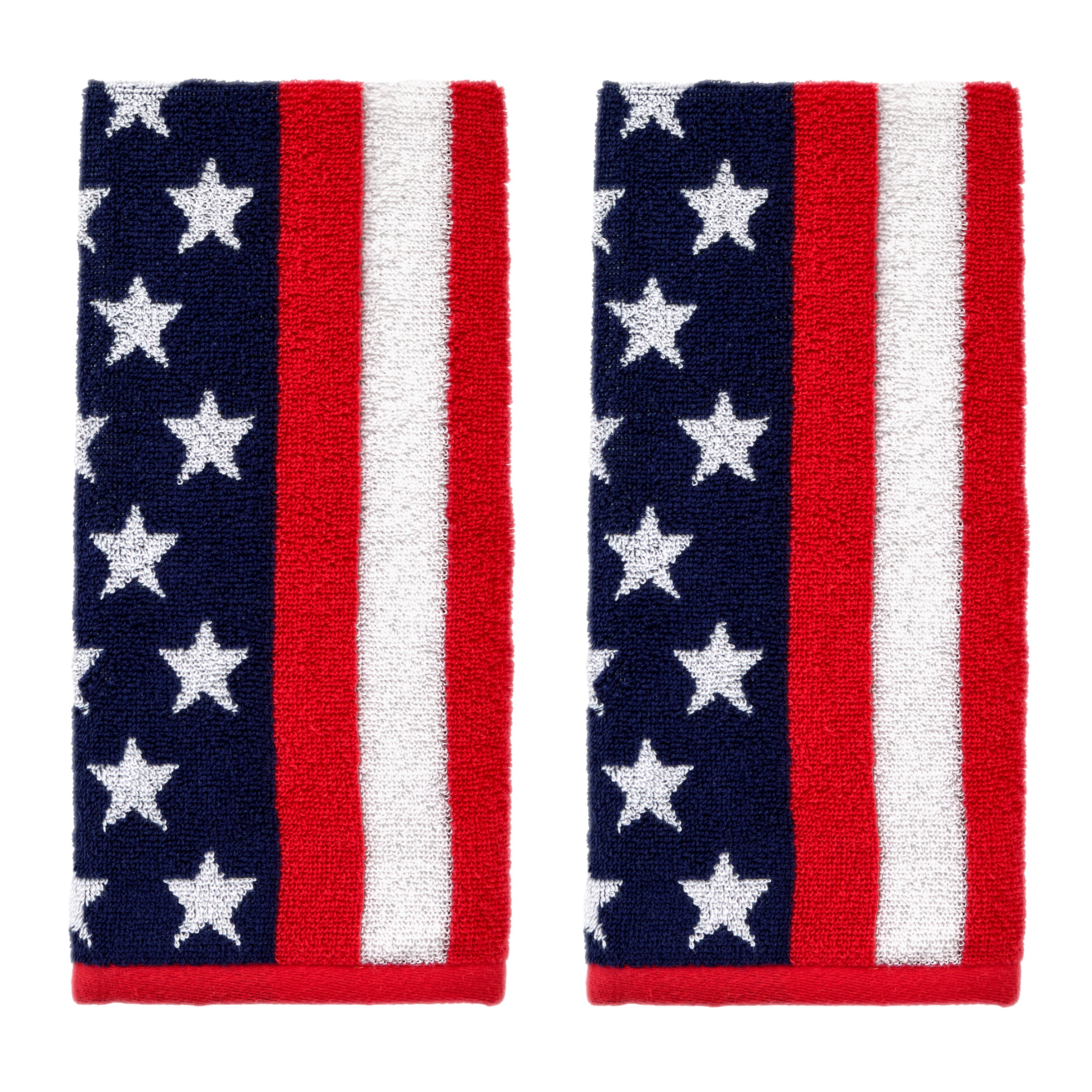 American Flag Jacquard Reversible 2-Piece Hand Towel Set, Multi