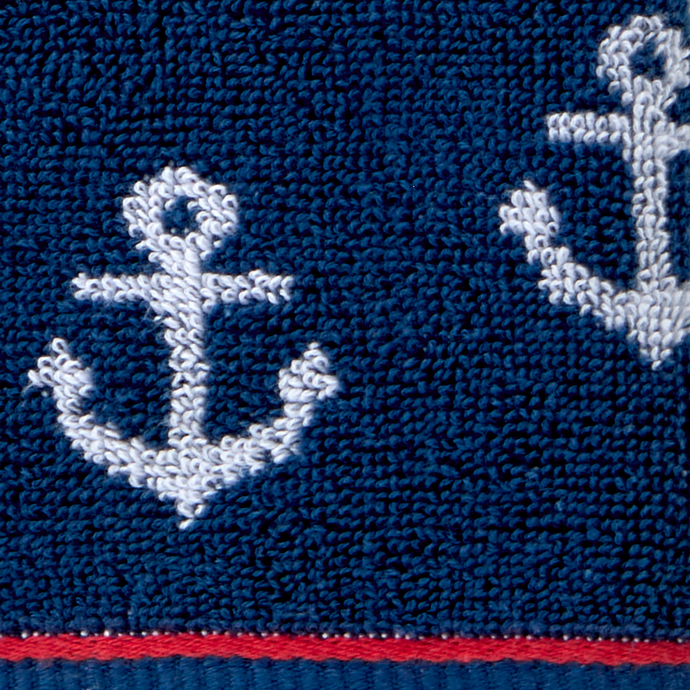 Anchor Jacquard 2-Piece Hand Towel Set, Navy