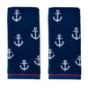 Anchor Jacquard 2-Piece Hand Towel Set, Navy