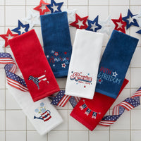 Retro America 2-Piece Hand Towel Set, White