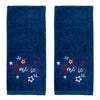 Americana Script 2-Piece Hand Towel Set, Navy