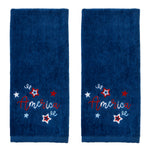 Americana Script 2-Piece Hand Towel Set, Navy