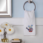 Americana Water Can 2-Piece Hand Towel Set, White