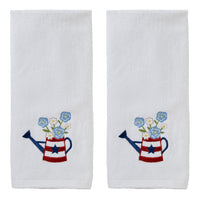 Americana Water Can 2-Piece Hand Towel Set, White