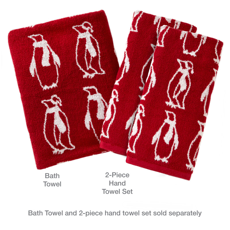 Vern Yip by SKL Home Arctic March 2-Piece Hand Towel Set, Red/White