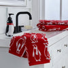 Vern Yip by SKL Home Arctic March 2-Piece Hand Towel Set, Red/White