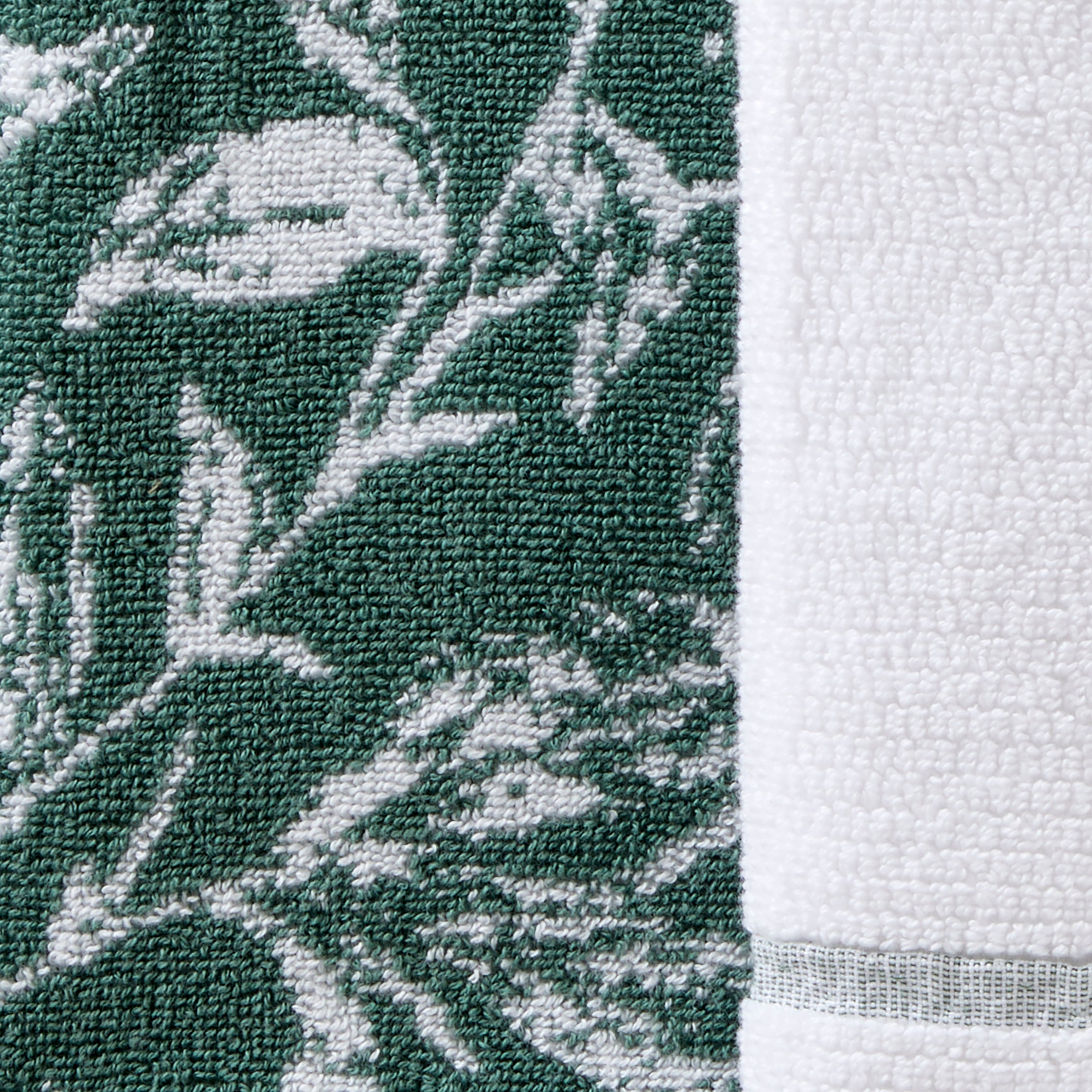 Asheville 3-Piece Turkish Cotton Hand Towel Gift Set, Evergreen/White