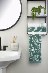 Asheville 3-Piece Turkish Cotton Hand Towel Gift Set, Evergreen/White