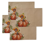 Autumn Pumpkins 4-Piece Placemat Set, Natural/Multi