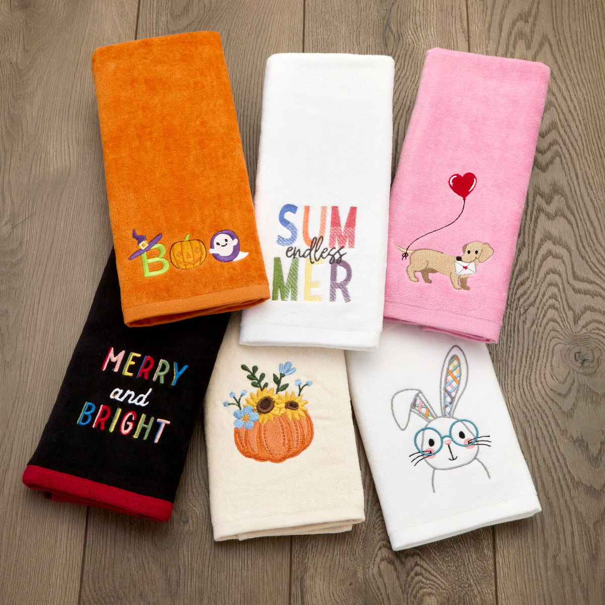 Celebrations 6-Piece Hand Towel Set, Assorted