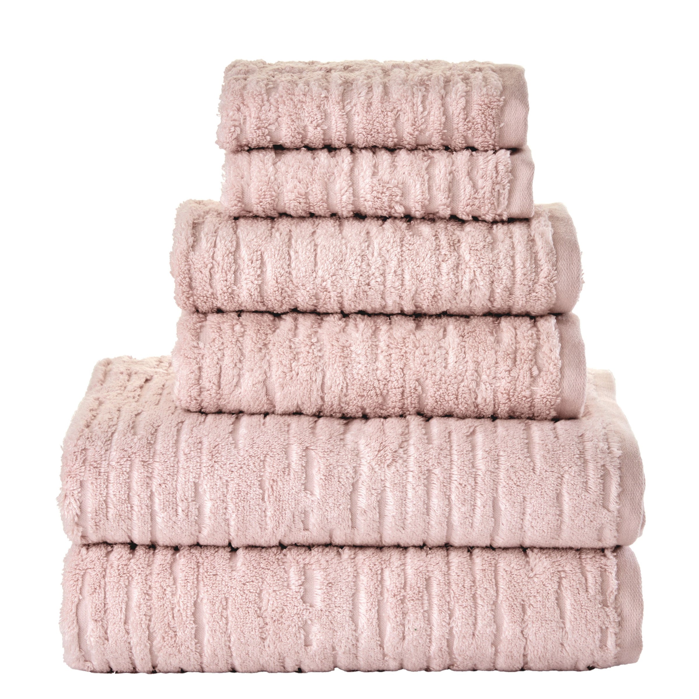 CloudSoft Cotton Luxury 6-Piece Towel Set, Blush