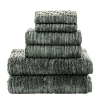 CloudSoft Cotton Luxury 6-Piece Towel Set, Green Pine