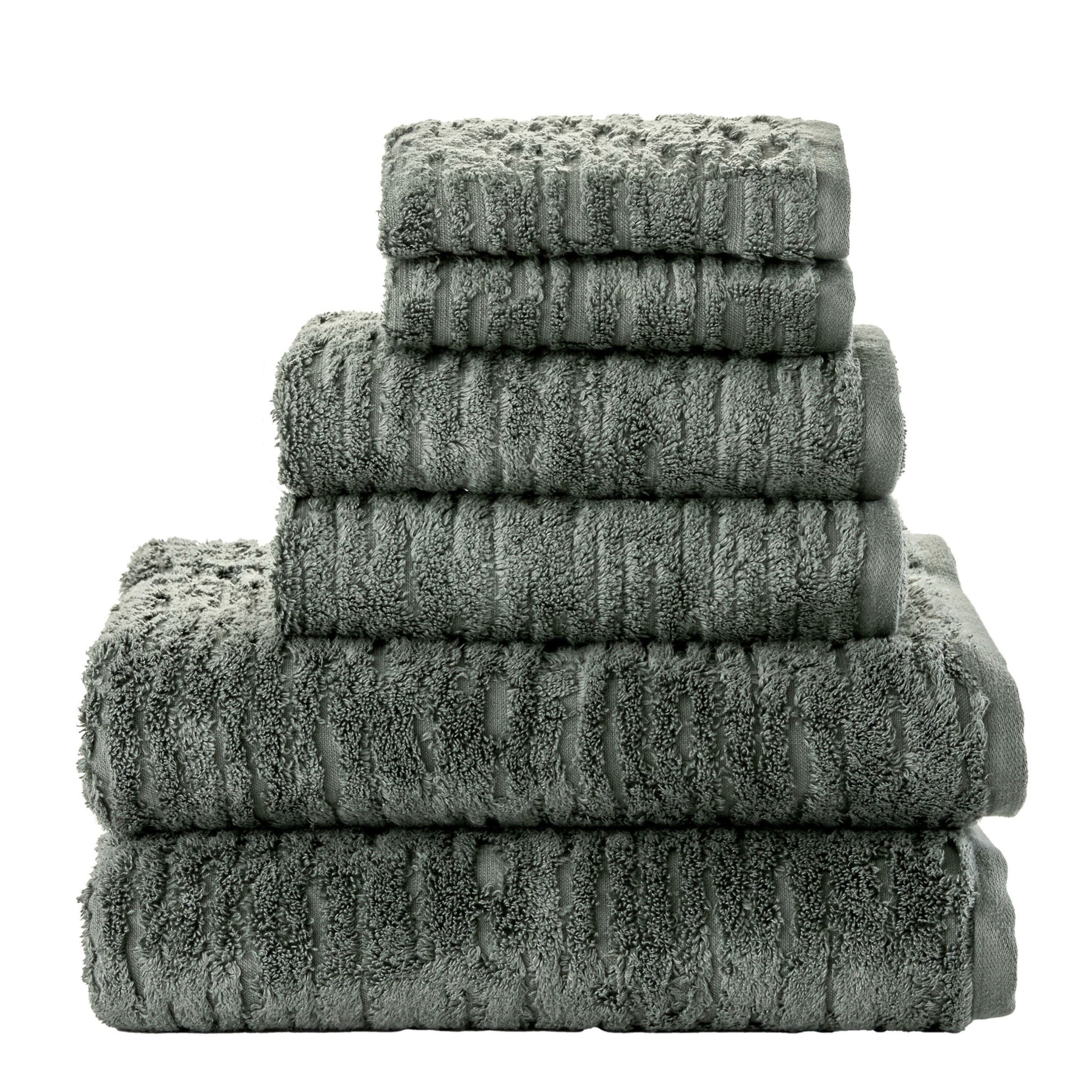 CloudSoft Cotton Luxury 6-Piece Towel Set, Green Pine