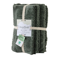 CloudSoft Cotton Luxury 6-Piece Towel Set, Green Pine