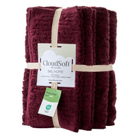 CloudSoft Cotton Luxury 6-Piece Towel Set, Bordeaux