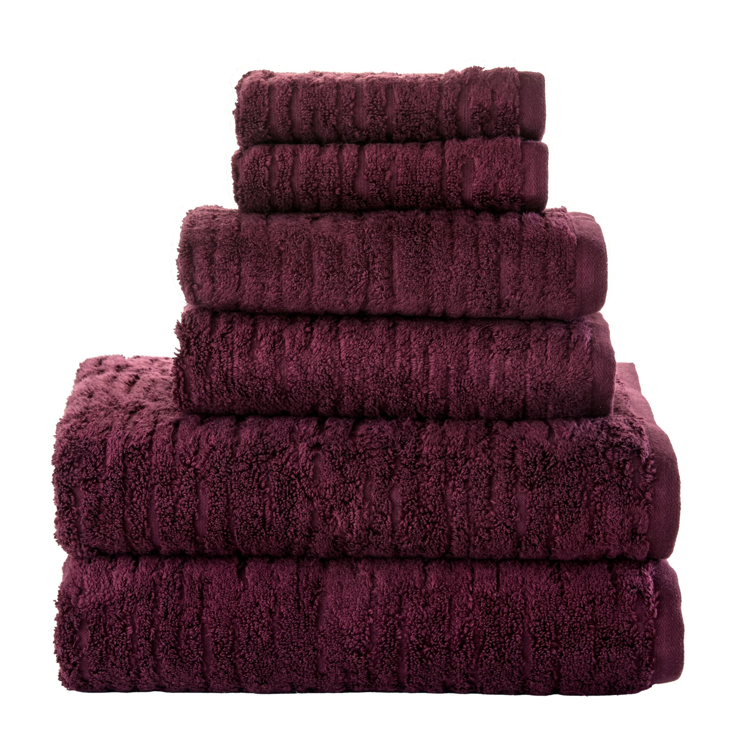 CloudSoft Cotton Luxury 6-Piece Towel Set, Bordeaux