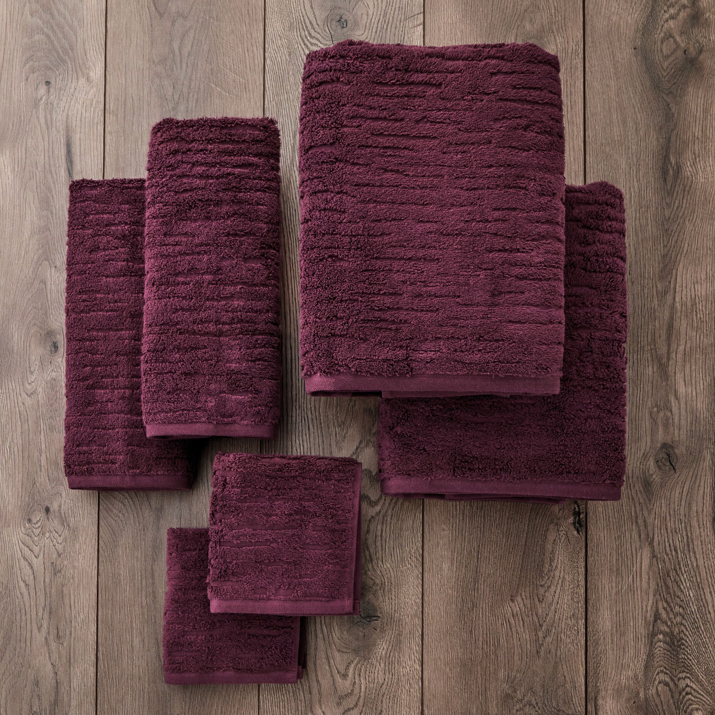 CloudSoft Cotton Luxury 6-Piece Towel Set, Bordeaux
