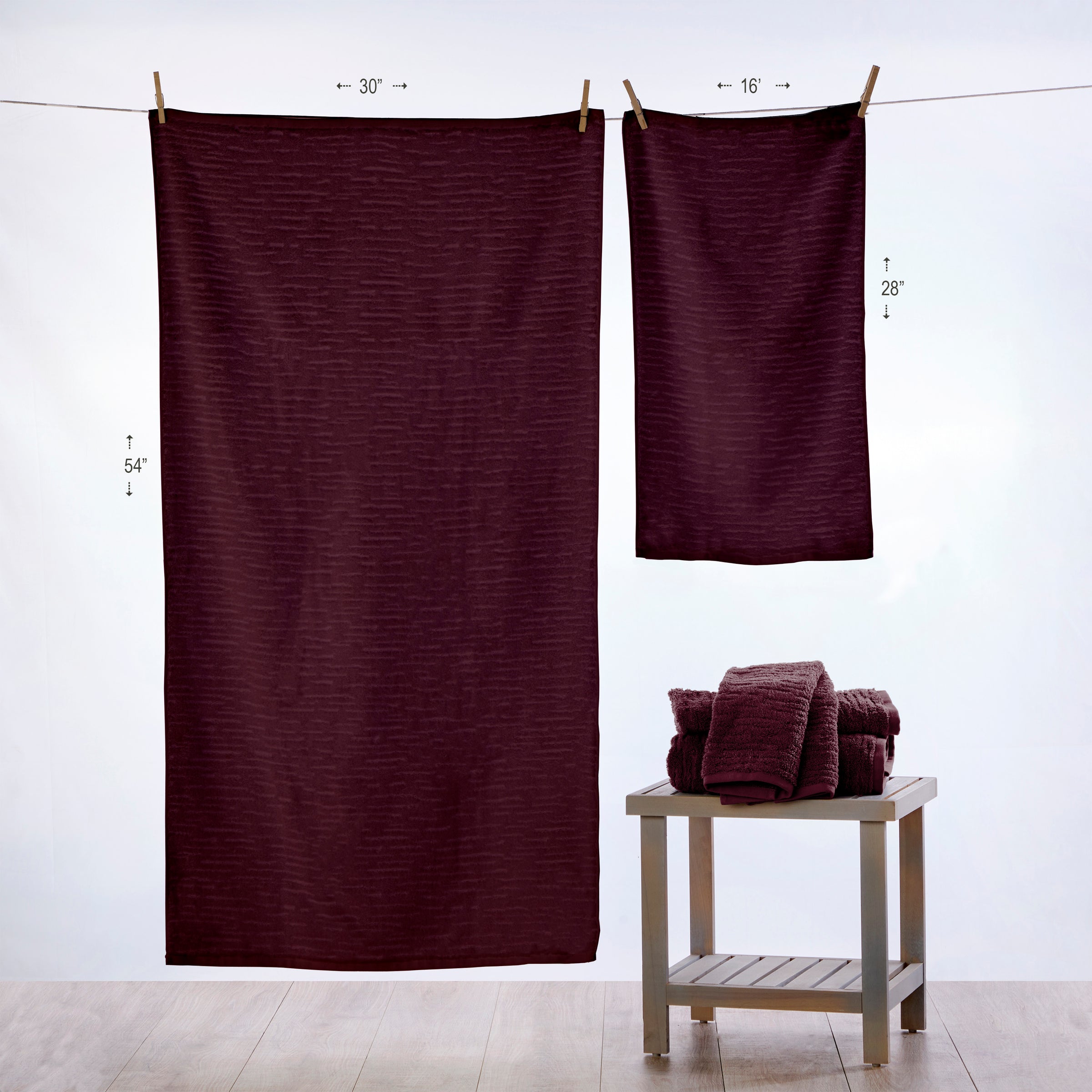 CloudSoft Cotton Luxury 6-Piece Towel Set, Bordeaux