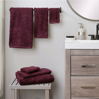 CloudSoft Cotton Luxury 6-Piece Towel Set, Bordeaux