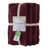 CloudSoft Cotton Luxury 6-Piece Towel Set, Bordeaux