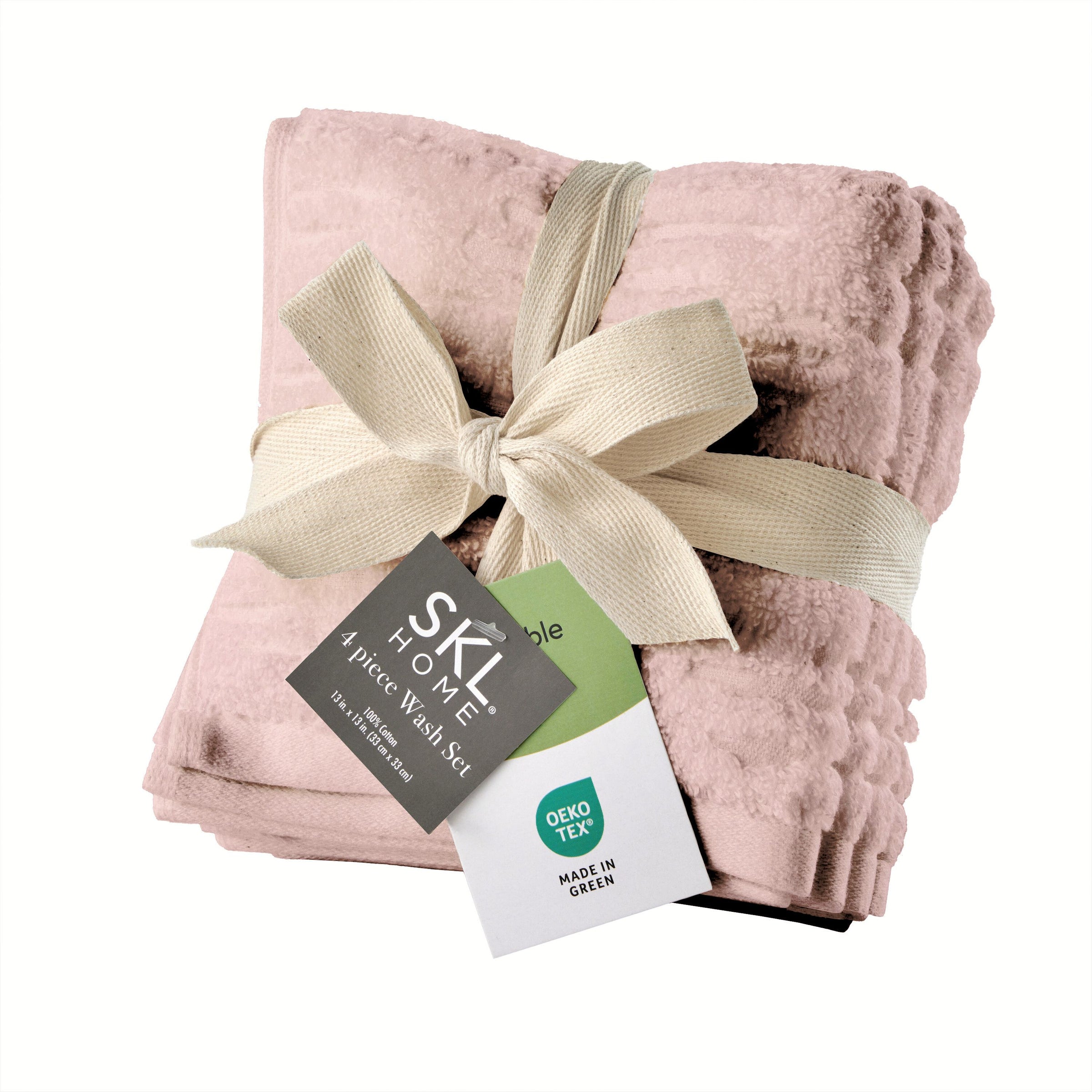 CloudSoft Cotton Luxury 4-Piece Washcloth Set, Blush