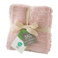 CloudSoft Cotton Luxury 4-Piece Washcloth Set, Blush