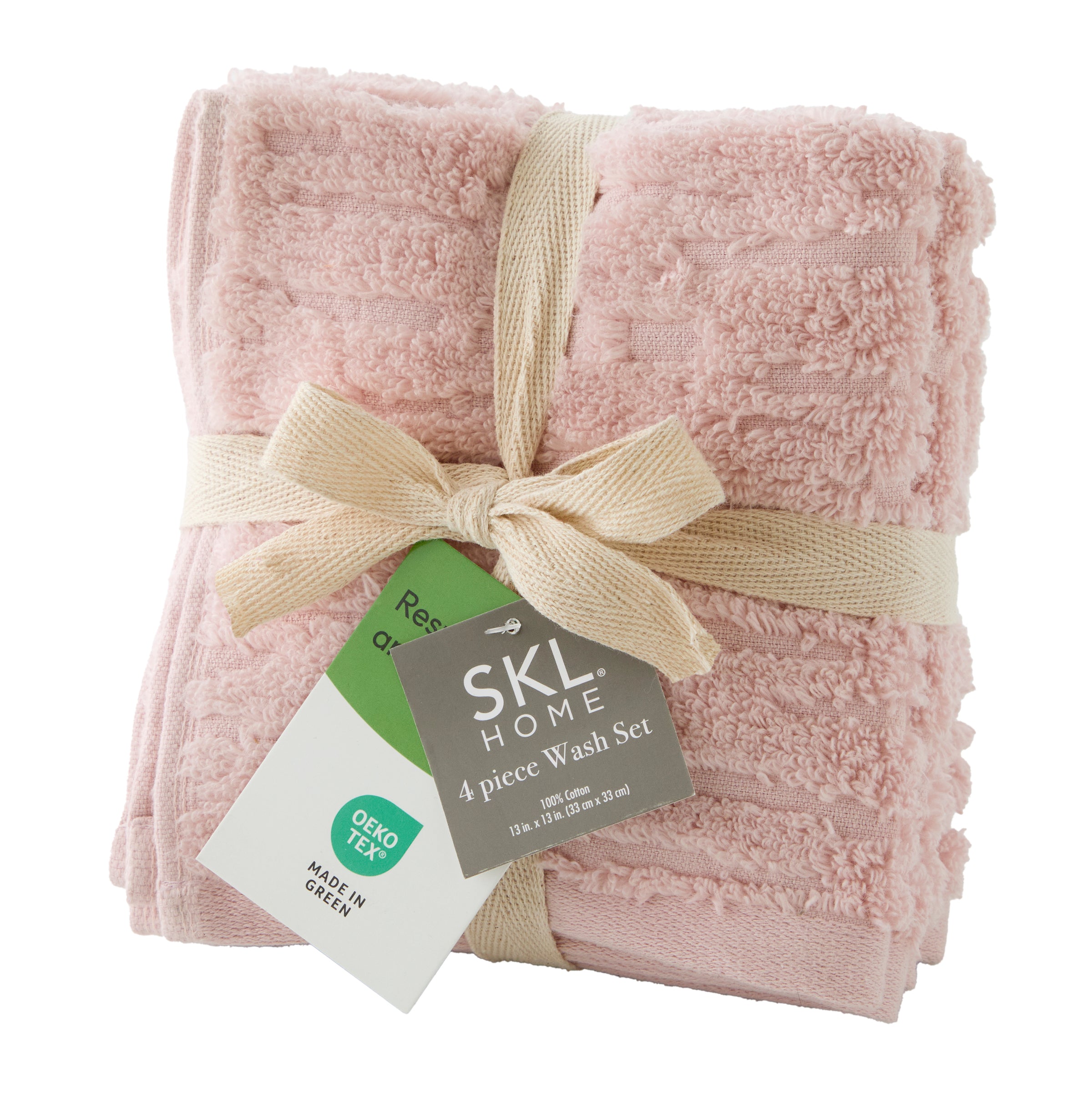 CloudSoft Cotton Luxury 4-Piece Washcloth Set, Blush