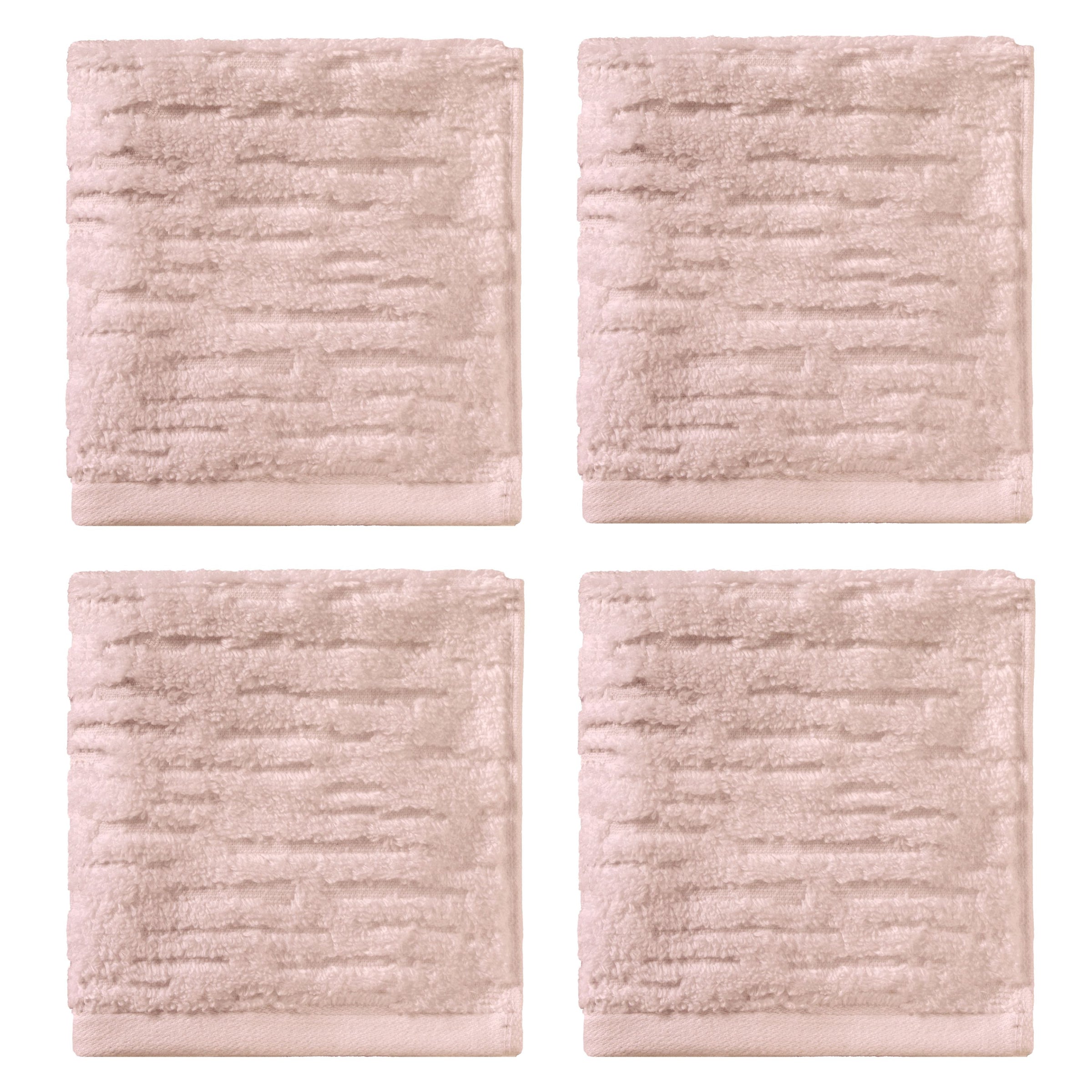 CloudSoft Cotton Luxury 4-Piece Washcloth Set, Blush