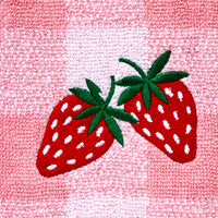 Buffalo Plaid Strawberry 2-Piece Hand Towel Set, Pink