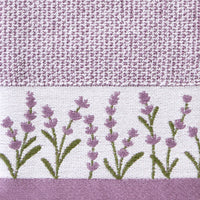 Lavender Border 2-Piece Hand Towel Set, Purple