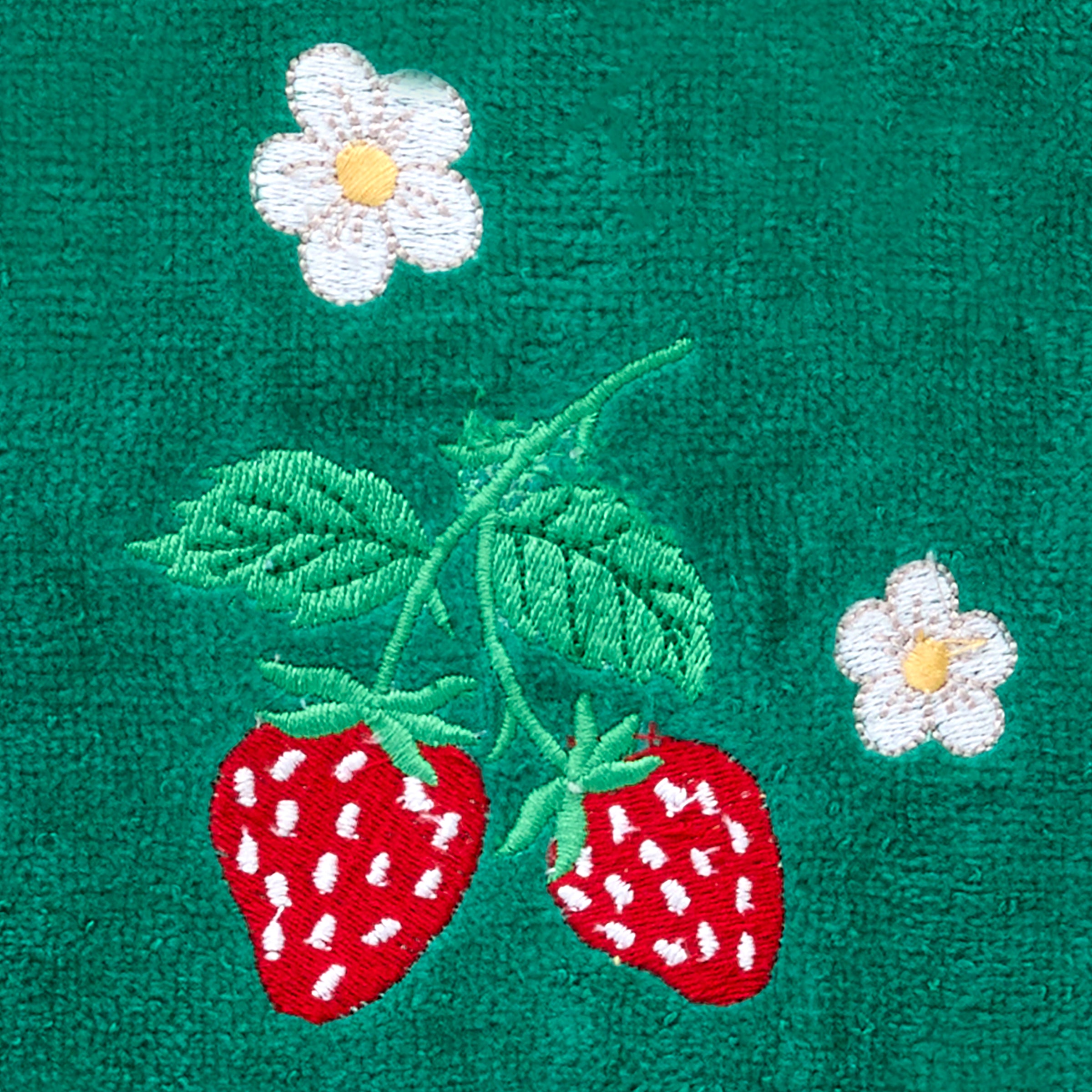 Strawberry Vine 2-Piece Hand Towel Set, Green