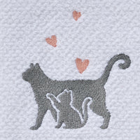 Mama Cat 2-Piece Hand Towel Set, White