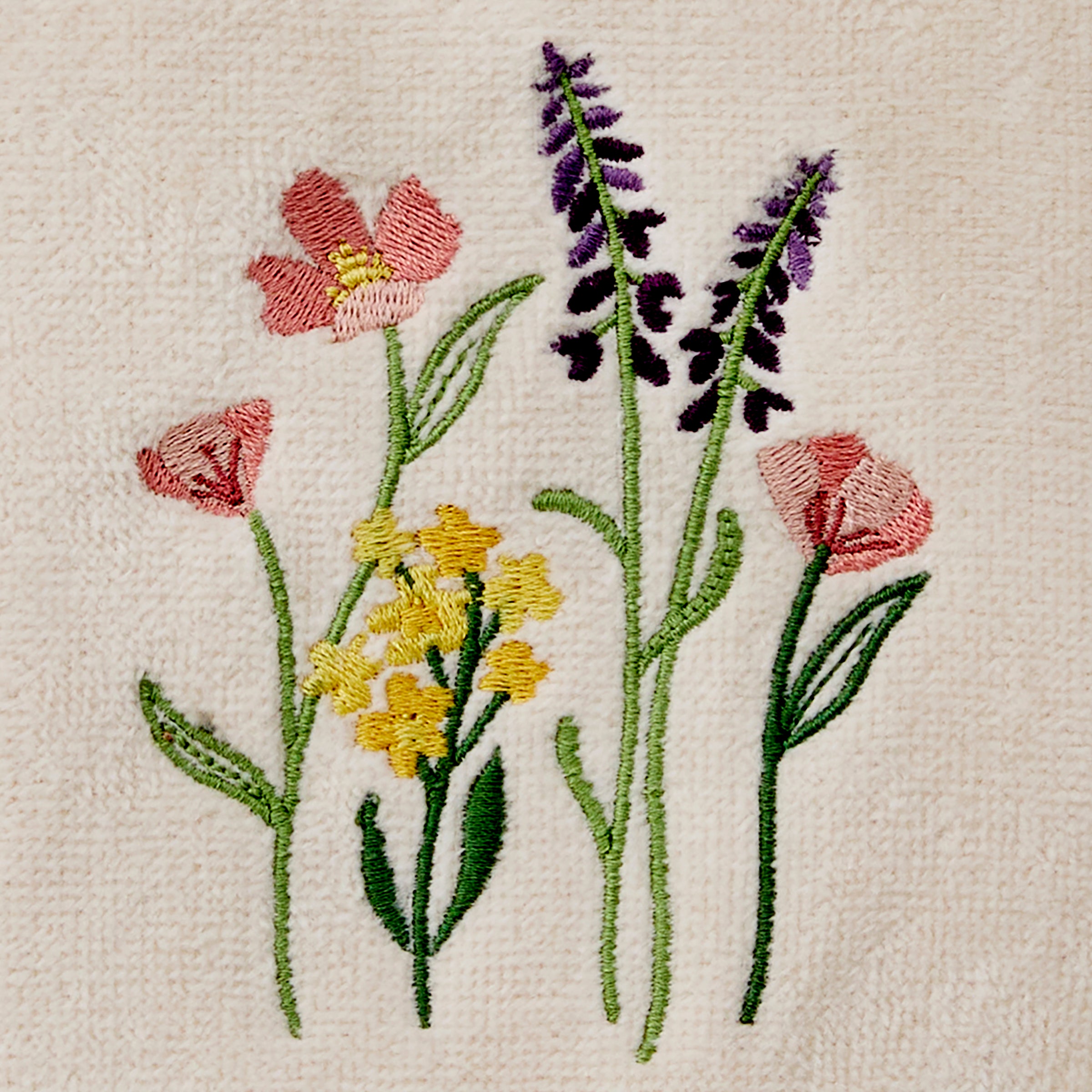 Meadow Bouquet 2-Piece Hand Towel Set, Natural